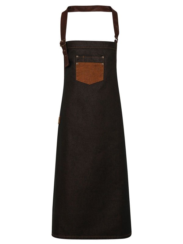 black/ tan denim